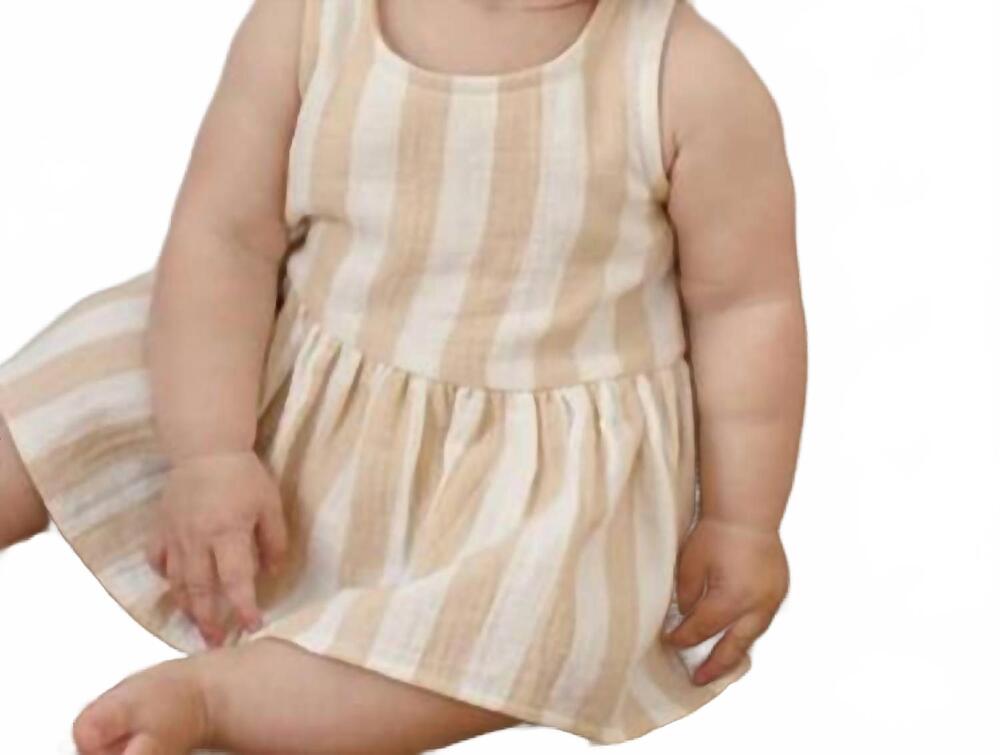 NEW QUINCY MAE girls skirted tank romper in summer stripe